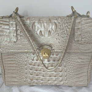 Brahmin genuine leather beige goldish purse
